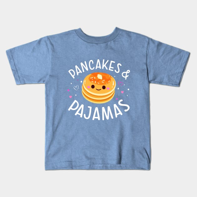 Pancakes and Pajamas Kids T-Shirt by Ms. Fabulous